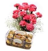 15 pink carnation banch 16 ferrero rocher box